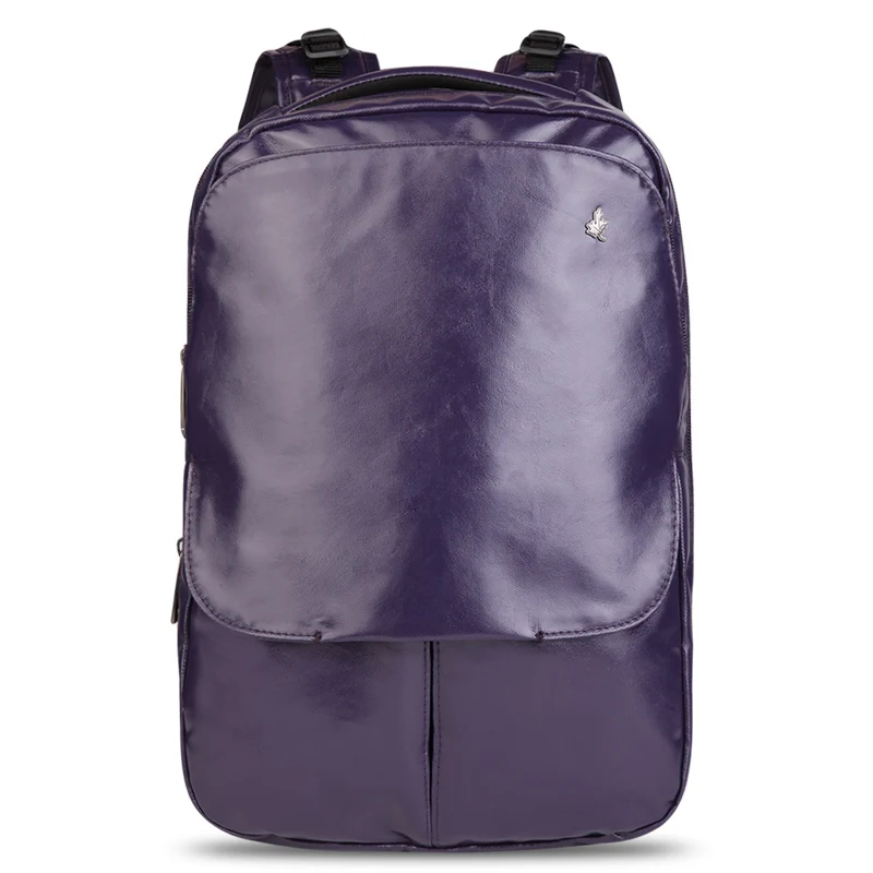 Модная водонепроницаемая сумка из искусственной кожи с гладким покрытием, школьный рюкзак для девочек-подростков 13 дюймов, рюкзак для ноутбука, женский/мужской рюкзак для путешествий, сумка для книг - Цвет: Сливовый