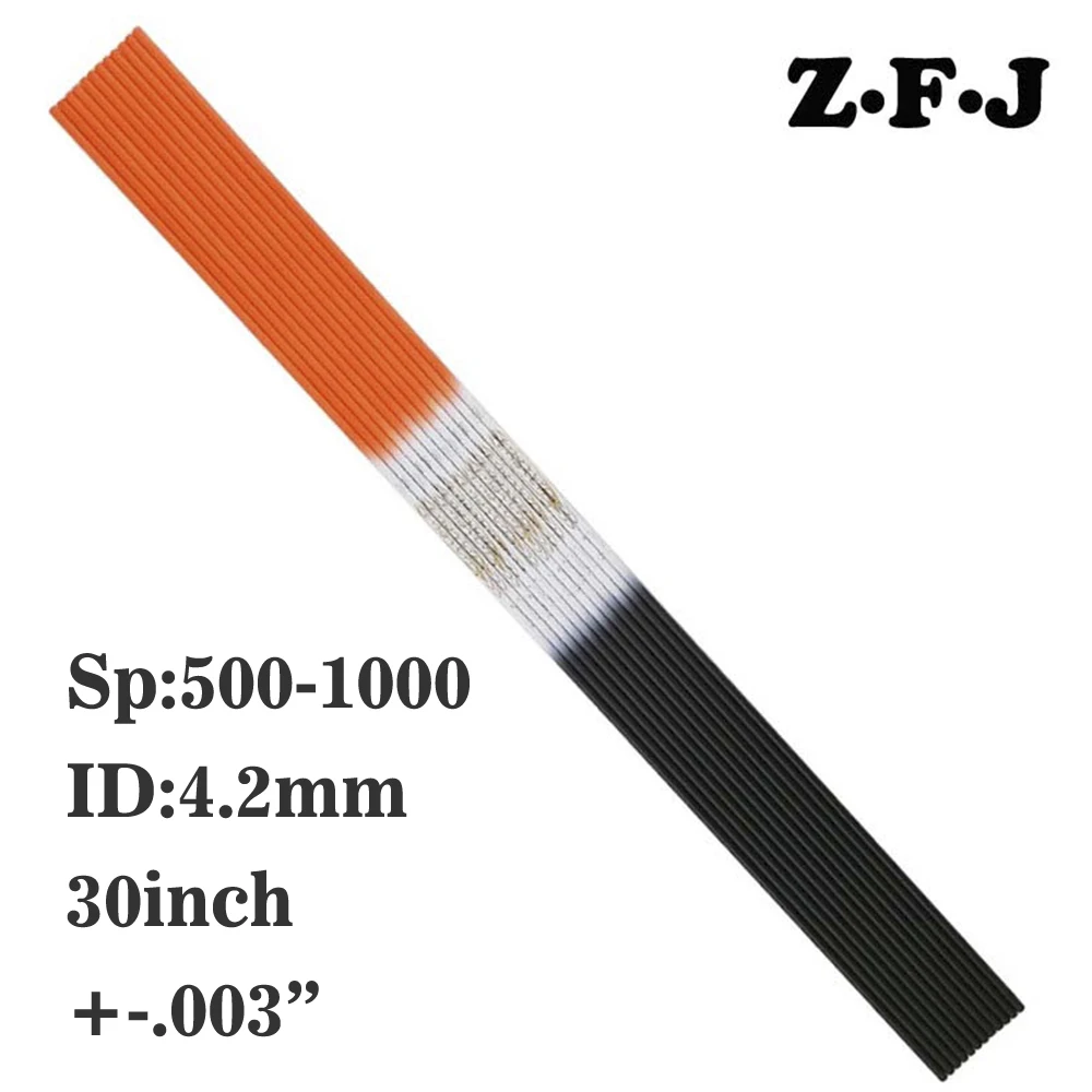 

6/12 Pure Carbon Arrow Shaft 30 inch ID 4.2mm Spine 500 600 700 800 900 Recurve Bow Hunting And Shooting DIY Accessories +-.003"
