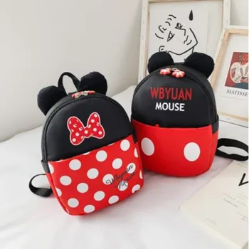 

New Mickey Minnie Backpack Children Anti-lost Backpack Cute Kids School Bags Cartoon Kindergarten Children Small Backpack