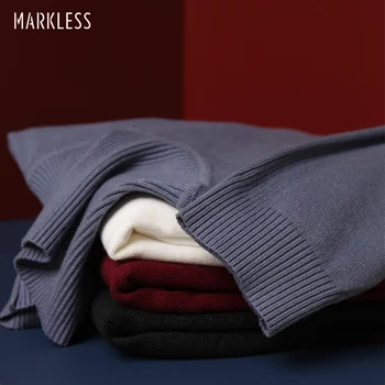 

Markless Mens Slim Fit Turtleneck Sweaters Soft Knitted Warm Casual Solid Tops 2019 Fashion Pullover MSA9715M