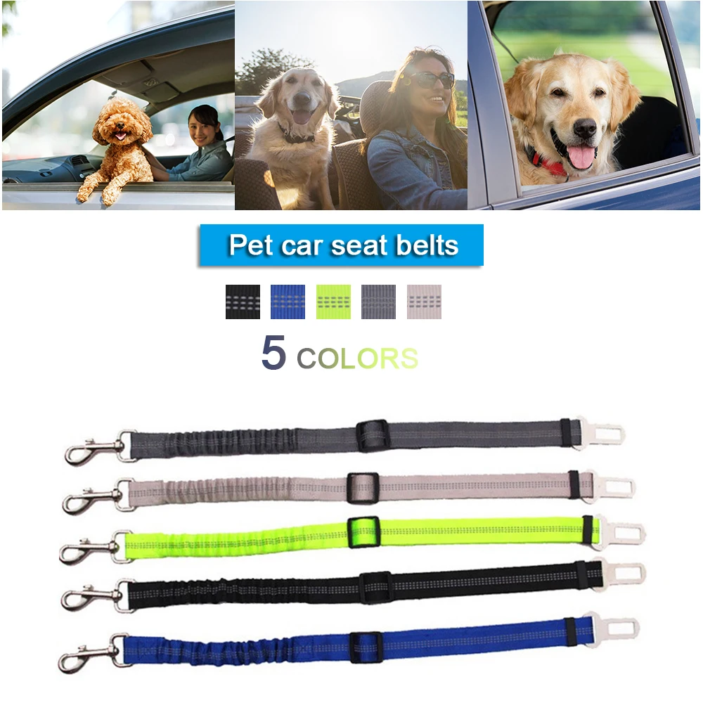 Автомобильный ободок для собаки эластичный светоотражающий ремень безопасности для собак