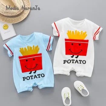 

Baby Summer Short-Sleeved Cotton Clothes infant funny cartoon potato romper twins clothing