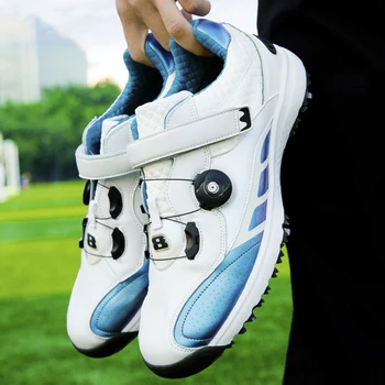 

Golf Shoes Men Waterproof Breathable Golf Shoes Rotating Knobs Buckle Slip Resistant Sports Sneakers Outdoor Golf