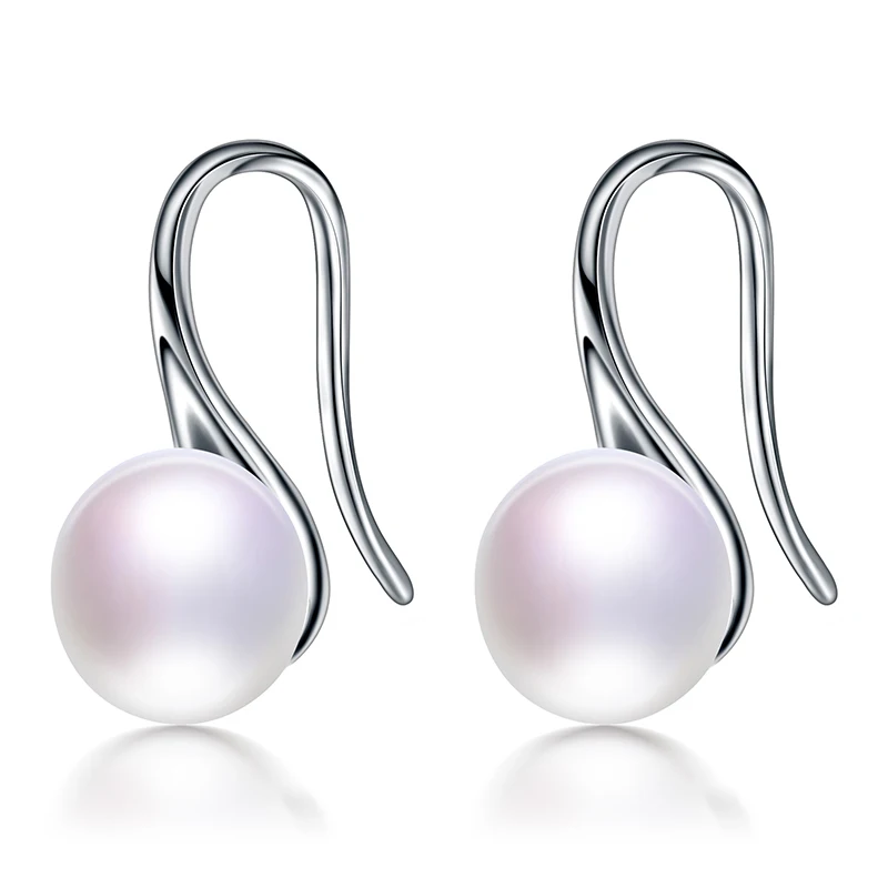 Dainashi Модные настоящие пресноводные сережки с культивированным жемчугом, хорошее ювелирное изделие, 925 пробы серебряные серьги для женщин - Цвет камня: Белый