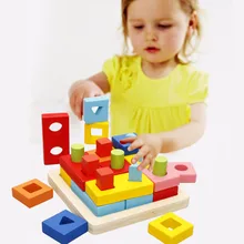 Деревянные игрушки Монтессори Геометрическая Форма соответствия Игры развивающие игрушки для детей раннего обучения Радуга головоломки подарки на день рождения