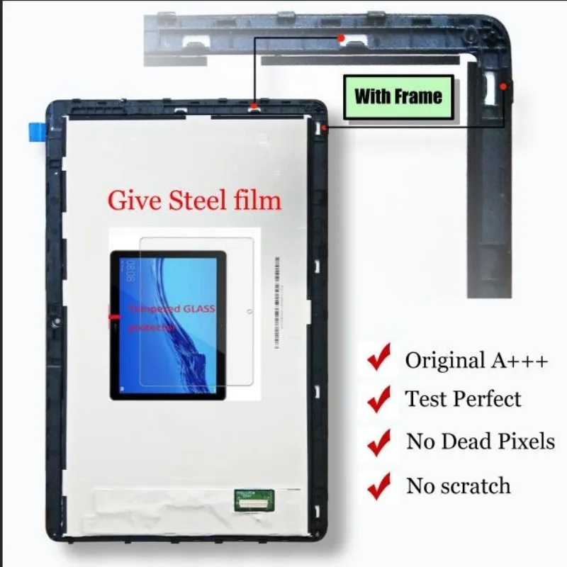 Kopen 10.1 inch LCD en Touch panel met Frame Voor Huawei MediaPad T5 10 AGS2 L09 AGS2 W09 AGS2 L03 AGS2 W19 Digitizer Screen
