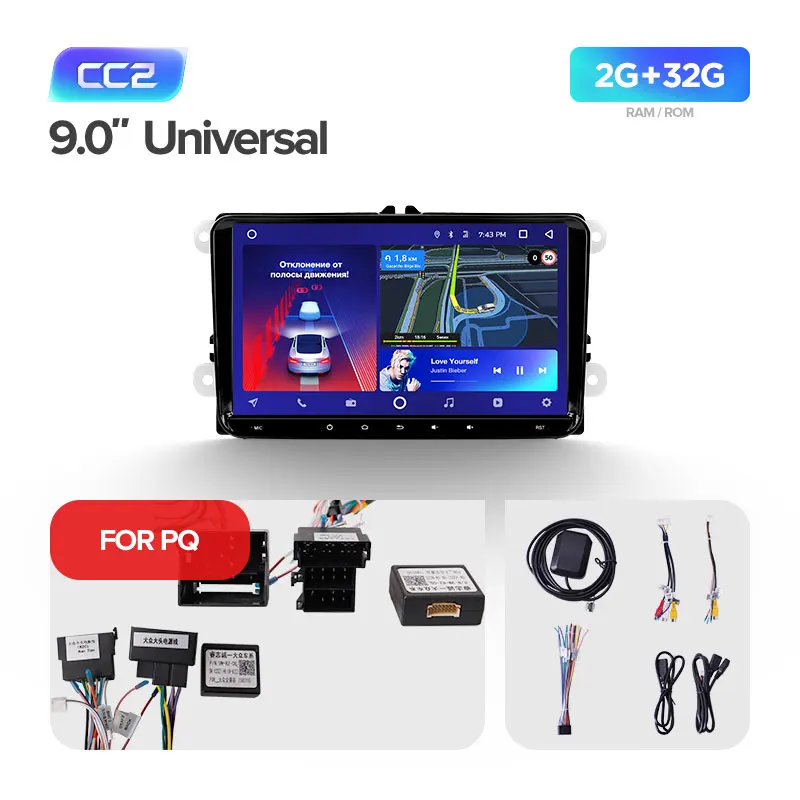 TEYES CC2 Штатное Головное устройство For Volkswagen Golf 6 2008- GPS Android aвтомагнитола магнитола автомагнитолы Андроид для Фольксваген Гольф VI Mk6 аксессуары штатная магнитола автомобильная мультимедиа - Цвет: PQ CC2 32G