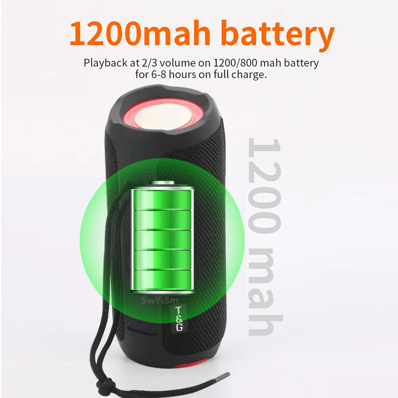 Tg227 Portable Bluetooth Speaker Wireless Bass Subwoofer.