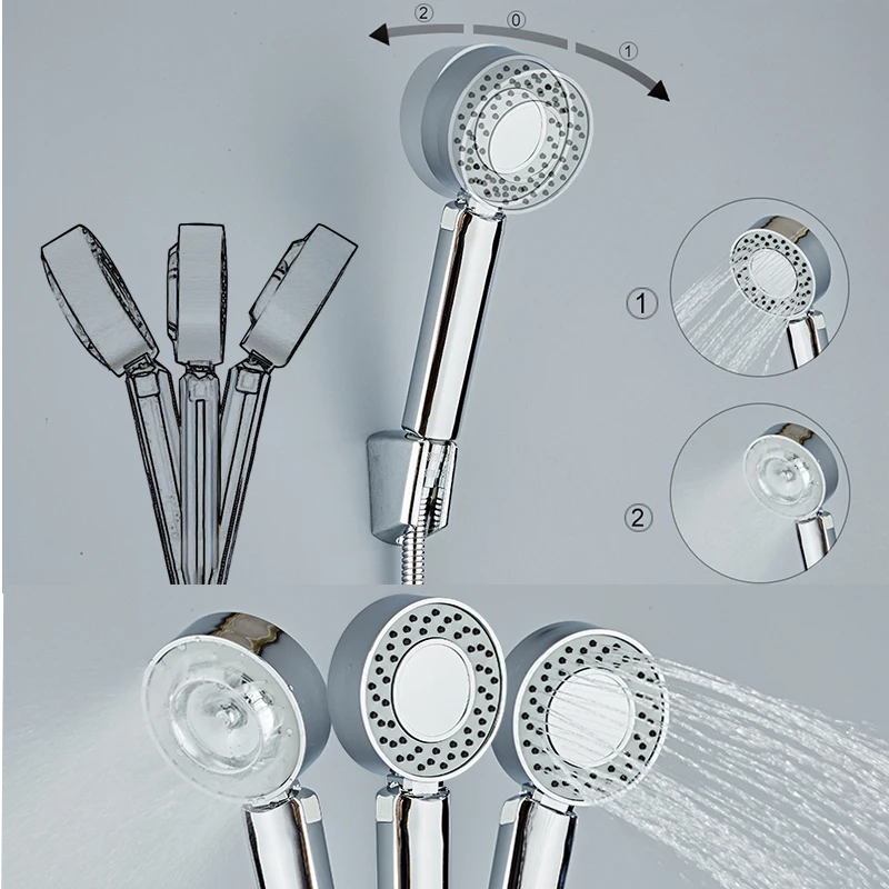 1Pc Double-sided Dual Function Shower Head Round Water Saving High Pressure 