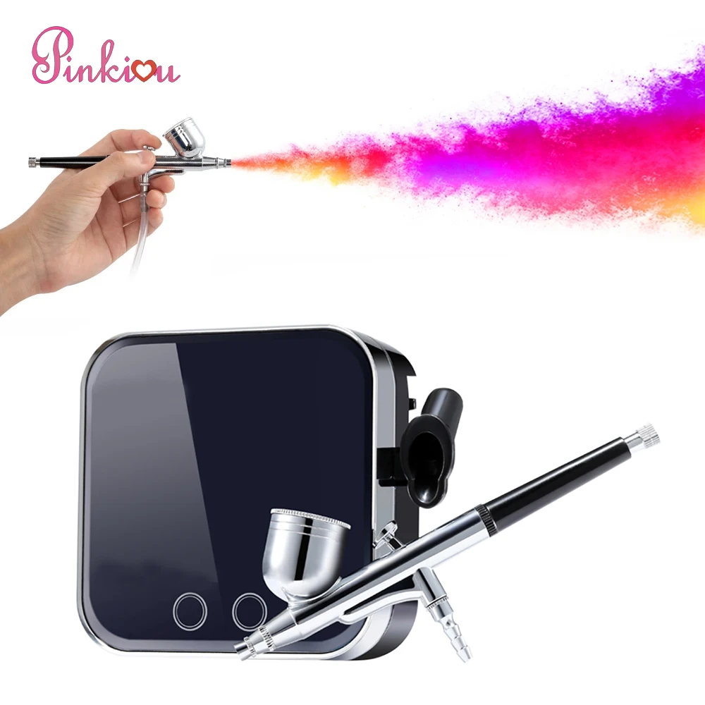 

Professional Airbrush Makeup Kit With Compressor Single Action Spray Gun 0.3mm Aerograph Face Skin Facial Decorating Tool