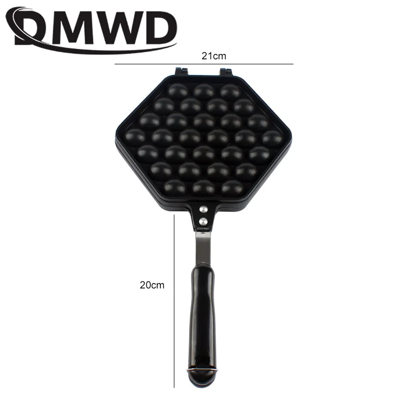 DMWD QQ Egg Bubble Cake Baking Pan Mold Hongkong Waffle Maker Mould Eggettes Roller DIY Muffins Plate Non-stick Coating