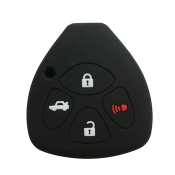 

Case Car Key Cover Aqua Cruise Highlander Rav4 Silicone for Toyota Corolla Camry Hilux Vitz Land 4 Button Key Cover Cap Skin Fob