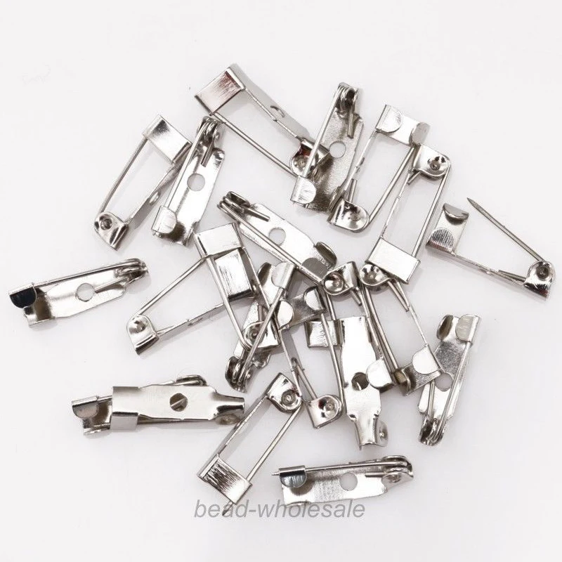 40 шт. гладкая серебряная металлическая плоская основа для броши 20 мм 25 30 с