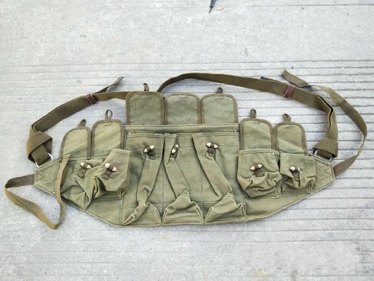 tomwang2012.GENUINE ORIGINAL Vietnam War Chinese Army Type 56AK Chest Rig Ammo Pouch Bag