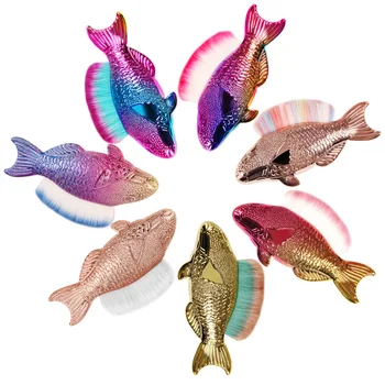

CYSHMILY Rainbow Mermaid Shape Nail Art Dust Brush Clearing Acrylic UV Gel polish Powder Glitter Remover Nails Manicure Tools