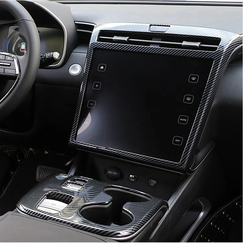 

Car Garnish Accessories Center Console Navigation Screen Frame Panel Cover Trim for Hyundai Tucson 2021 2022