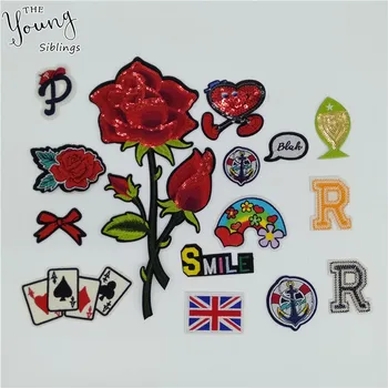 

Different style High quality Fashion Cartoon Patter Hot Melt Adhesive Applique Embroidery Patches DIY Badges Clothing Accessory