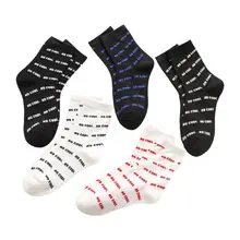 5 Pairs Women Girls Funny Words Cotton Crew Socks Cool Letters Skater Hosiery