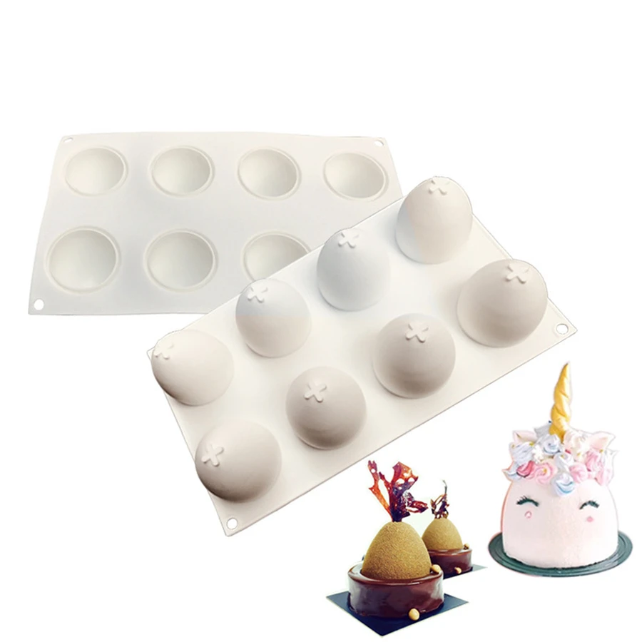 100Pc 3D Easter Egg Shape Cake Mold Silicone Truffle Mousse Baking