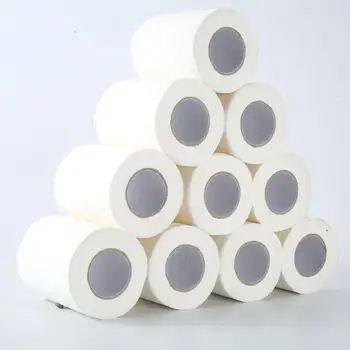 

HOT Home Bath Toilet Roll Paper Restaurant Hotel Roll Paper Household Toilet Paper Primary Wood Pulp Tissue Roll Paper 10 Rolls