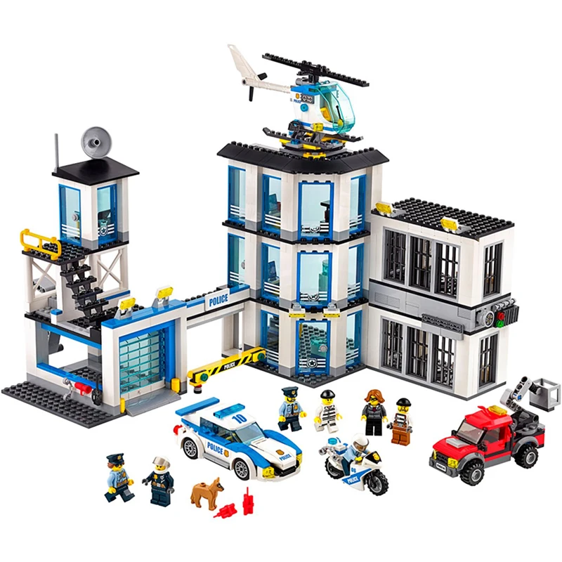 

02020 City Series The New Police Station Set 965Pcs Children Educational Building Blocks Bricks Toys Model for Gift 60141