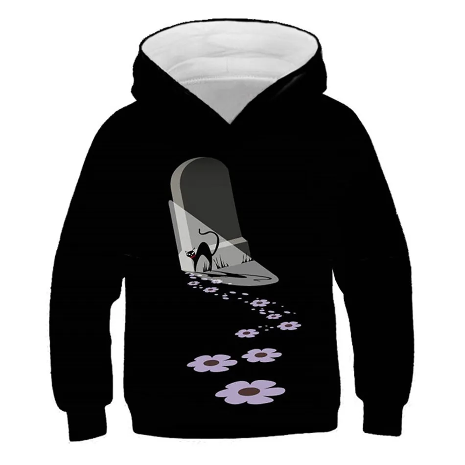 Crianças com Capuz Anos de Idade Meninos Meninas Hoodies Adorável Animal Óculos Anime Gato Coelho Peixe Impressão Camisolas Pulôver 4-13 3d 25 anime gato coelho peixe impressão crianças com
