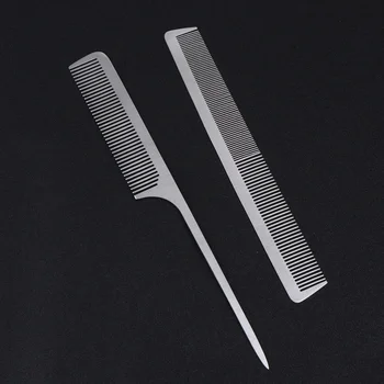 

2 Pcs Thin Hair Comb Professional Practical Protable DIY Hair Style Supplies Metal Comb Styling Comb for Barber