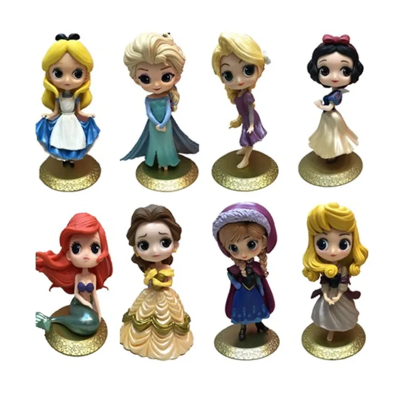 

Grils Love Characters Princess Aurora Alice Wonder Woman Harley Quinn Anna Elsa Doll PVC Princess Girl Figure Toys Dolls