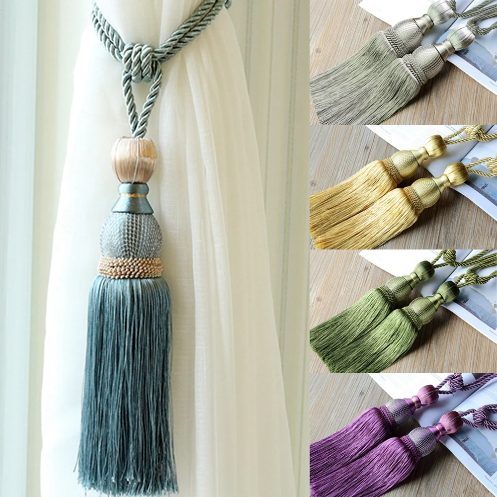 1 пара штор Tiebacks Tassel Holdbacks мяч галстук назад связывающие пряжки для веревки занавес зажим для штор держатели для штор Tieback Пряжка зажим