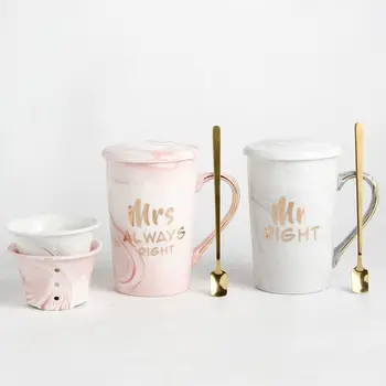 

Creative Ceramic Cup with Lid Spoon Coffee Cup Cup Water Cup with Lid Tea Cup Milk Cup Couple Cup Mug Coffee Cup Travel Coffee