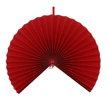 

1Pc Festival Paper Fan Wedding Decoration Chinese Style Hanging Fan (Red)