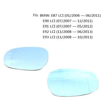 

Replacement For E81 E88 E90 E91 E92 116i 2009-2012 1 Pair Heated Wing Door Mirror Glass 51167252894 51167252893 Not M3