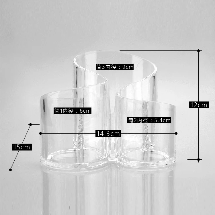 Прозрачный акриловый Органайзер для макияжа ватные палочки для губной помады, полка для хранения кистей, косметический держатель, шкатулка для хранения косметики