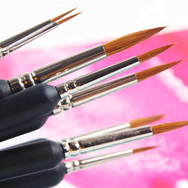 MIKAILANWolfHairHookLineBrushBlackRodFineRoundTipHand