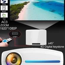 Светодиодный проектор WZATCO C2, 1920*1080P Full HD, 200 дюймов, AC3, 4D, keystone, android 10,0, Wi-Fi, портативный домашний кинотеатр 4K, проектор