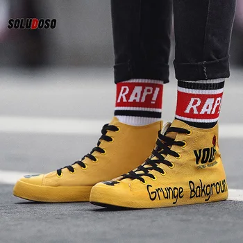 

Men's Shoes Summer High-top Canvas Shoes Air-permeable Student Platform Shoes Star with The Same Paragraph Grunge Bakgroun