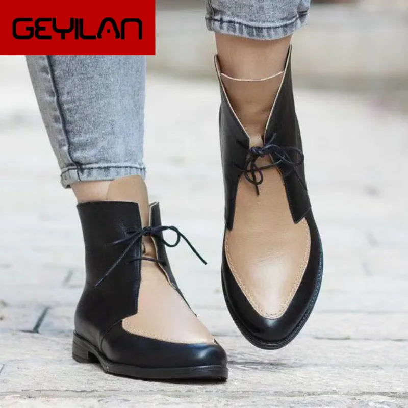 

England Style Martin Boots for Women 2020 New Autumn Winter PU Leather Short Ankle Boots Ladies Motorcycle Boots Women Shoes