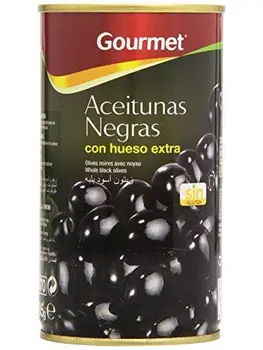 

Gourmet - Aceitunas negras con hueso - Extra - 185 g - [Pack de 8]