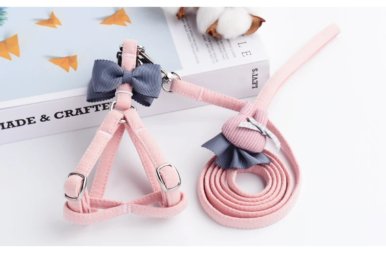 Adjustable Small Pet Cat Leash Harness Set Soft Kitten Rope Cute Princess Dog Leash Yorkies Pomeranian Doggie Puppy Collars