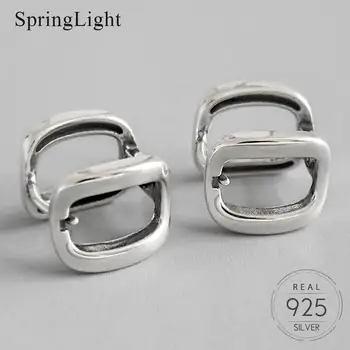 

Springlight Geometry Square Hoop Earring Real 925 Sterling Silver Popular Exquisite Design Fine Jewelry Earrings for Women Gift