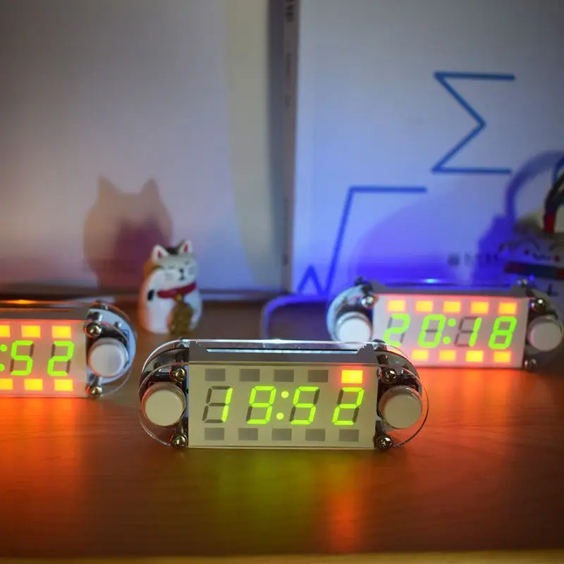 Цифровой DIY лазерной трубки будильник комплект Дата комплекса предпусковых операций Температура 12/24 часа в сутки C/F Дисплей X4YD