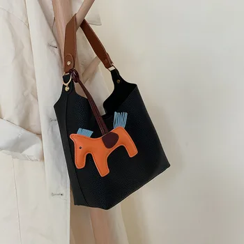 

2020 NEW PU Leather Bucket bags Cute Tote Bag Female Fashion High Quality Ladies Shoulder Messenger Bags Evening Clutch Purse