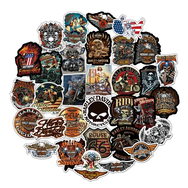 

50/100PCS Cool Harley-Davidson Sexy Girl Things Stickers Vsco For Laptop Scrapbook Phone Scooter Car Motorcycle DIY Children Toy
