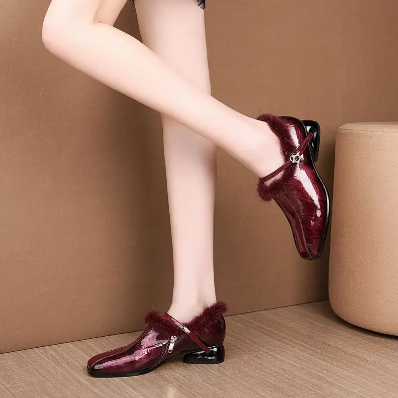 ALLBITEFO/обувь из натуральной кожи на высоком каблуке; Высококачественная женская обувь на высоком каблуке; сезон осень-зима; элегантная Офисная Женская обувь на высоком каблуке