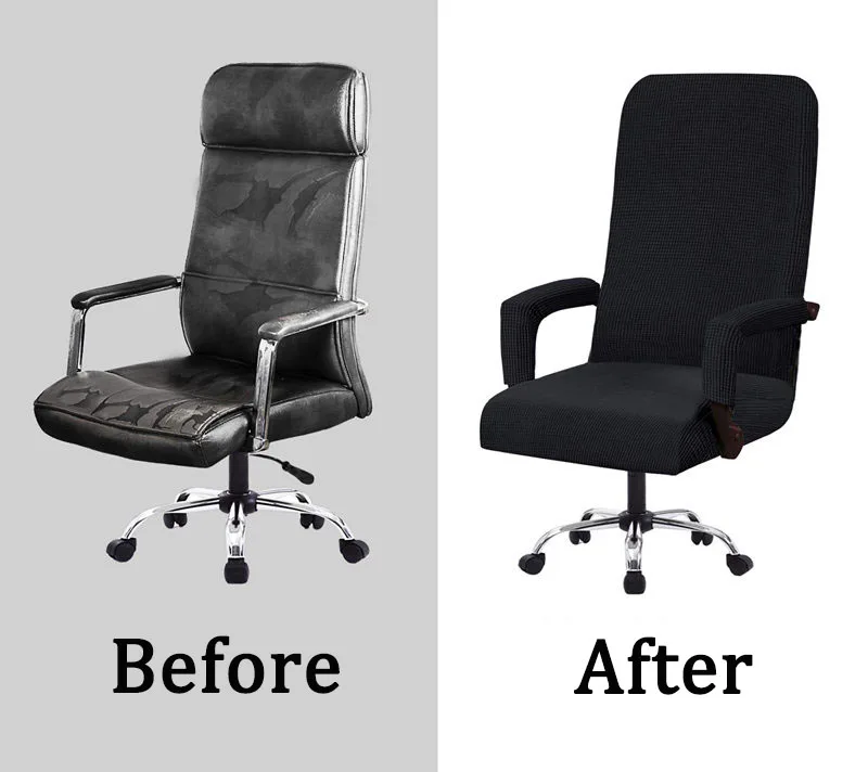 Description Picture 6 of item3PC/Set Elastic Office Computer Chair Cover Modern Anti-dirty Boss Rotating Chair Seat Case Removable With Armrest Covers