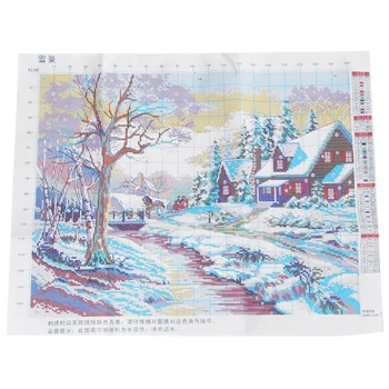 

Winter snow cross needle Landscape painting Cross needle
