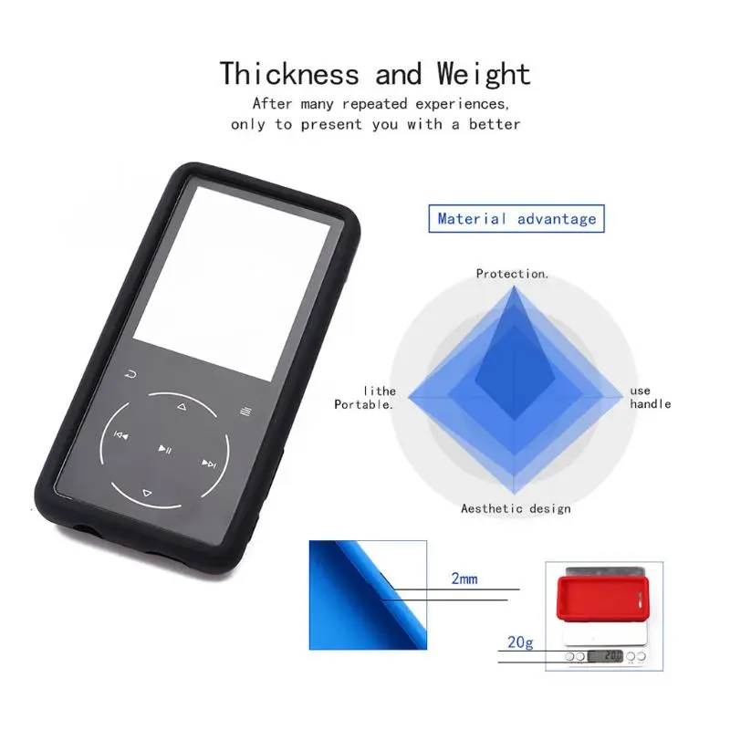 1 шт. гибкий силиконовый защитный чехол для SOULCKER D16 аксессуары для MP3-плеера