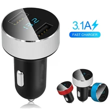 Автомобильное зарядное устройство с двумя usb-портами 3,1 А, светодиодный дисплей, универсальное автомобильное зарядное устройство для мобильного телефона Xiaomi, samsung S8, iPhone 6, 6s, 7, 8 Plus, планшет