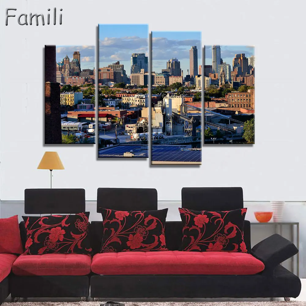 

4pcs Pantings On The Wall Art Canvas Painting New York City Wall Pictures For Living Room Cuadros Decoration Home Decor No Frame