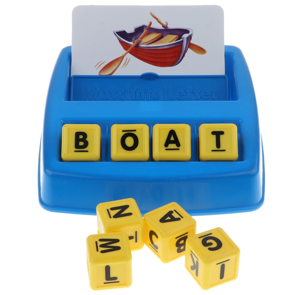 Preschool Educational Learning Matching Letter Game,Alphabet Letter Word Spelling Game Spell Words Board Game for  3 Years & Up